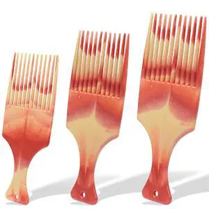 3-Piece Dual-Color Fork Comb Set for Hair Styling, Wide-Tooth Thick Hair Comb, for Smooth Lift and Braid Work 3-Piece Dual-Color Fork Comb Set for Hair Styling, Wide-Tooth Thick Hair Comb, for Smooth Lift and Braid Work