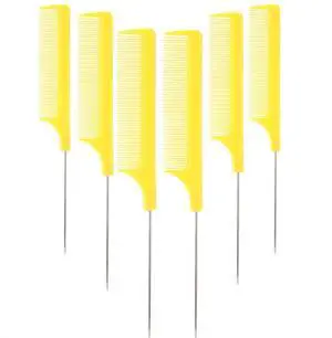Rat Tail Combs Set 6 Pcs Professional Teasing Comb with Metal Pick Styling Parting Braiding Salon Cutting Barber Hair Stylists Curly All Hair Types For Women Men and Girls Rat Tail Combs Set 6 Pcs Professional Teasing Comb with Metal Pick Styling Parting Braiding Salon Cutting Barber Hair Stylists Curly All Hair Types For Women Men and Girls
