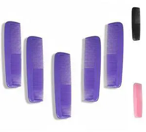 5Pack Fine Tooth Hair Combs Durable Purple Plastic Styling, Detangling & Travel Combs for Women, Men & Kids Salon Quality Grooming Tools 5Pack Fine Tooth Hair Combs Durable Purple Plastic Styling, Detangling & Travel Combs for Women, Men & Kids Salon Quality Grooming Tools
