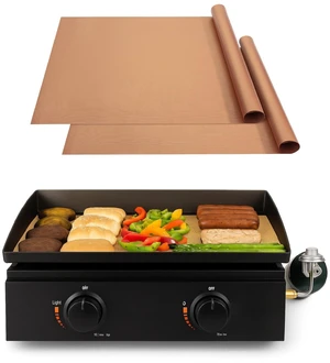 UNCO- Copper Grill Mats for Outdoor Grill, 22" x 16", 2 Pack, Nonstick Reusable Grilling Mats for Outdoor Grill, BPA and PFOA Free with PTFE-Fiberglass Coating UNCO- Copper Grill Mats for Outdoor Grill, 22" x 16", 2 Pack, Nonstick Reusable Grilling Mats for Outdoor Grill, BPA and PFOA Free with PTFE-Fiberglass Coating