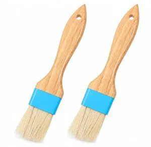 FNANJWQ 2Pcs Pastry Brush, Natural Bristle Basting Baking Brush | Pastry Brush, Wooden Handle with Hang Hole for Cooking and Baking, Premium BBQ Brushes for Butter, Oil, Egg, Sauce, Turkey FNANJWQ 2Pcs Pastry Brush, Natural Bristle Basting Baking Brush | Pastry Brush, Wooden Handle with Hang Hole for Cooking and Baking, Premium BBQ Brushes for Butter, Oil, Egg, Sauce, Turkey