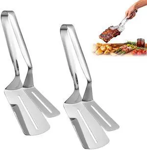 2PCS Stainless Steel Grill Clamp, Anti-Scald Extended Handle Spatula Tong, 2026 New Multi-Functional Stainless Steel Barbecue Clamp Food, for Flipping Steak, Fish, Bread, Pizza 2PCS Stainless Steel Grill Clamp, Anti-Scald Extended Handle Spatula Tong, 2026 New Multi-Functional Stainless Steel Barbecue Clamp Food, for Flipping Steak, Fish, Bread, Pizza