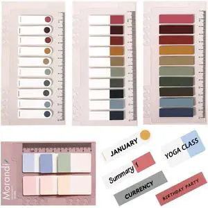 AIYUENCICI Index Tabs with Ruler, 4 Pack 660 Pieces Sticky Tab, Note Page Marker, Writable and Repositionable File Flags Morandi Pages Markers Book Labels for Reading Tab, Classify Files (Color B) AIYUENCICI Index Tabs with Ruler, 4 Pack 660 Pieces Sticky Tab, Note Page Marker, Writable and Repositionable File Flags Morandi Pages Markers Book Labels for Reading Tab, Classify Files (Color B)