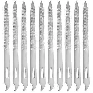 10-Pack Metal Nail Files for Natural Nails - Stainless Steel, Thin, Durable with Curved Sharp Pointed Tip, Double-Sided Manicure and Pedicure Tools 10-Pack Metal Nail Files for Natural Nails - Stainless Steel, Thin, Durable with Curved Sharp Pointed Tip, Double-Sided Manicure and Pedicure Tools