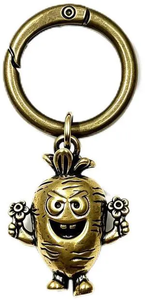 Majewel Antique Brass Carabiner Keychain, Vintage Style Cute Key Ring with Decorative Charms, for Keys, Backpacks, Pursesgifts for him/Father(Carrot) Majewel Antique Brass Carabiner Keychain, Vintage Style Cute Key Ring with Decorative Charms, for Keys, Backpacks, Pursesgifts for him/Father(Carrot)