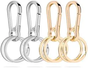 DMENER 4PCS Metal Keychain Clip Hook Keychain Keyring Key Chain Ring Clip Holder for Car Keys Women Men DMENER 4PCS Metal Keychain Clip Hook Keychain Keyring Key Chain Ring Clip Holder for Car Keys Women Men