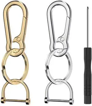 BFXM 2 Pack Keychain Rings for Car Keys, Metal Carabiner Key Chain | Keychain Hook with Detachable D-Ring, Key Chain Clip for Purse Charm Hook, Men and Women Key Fob, Car Accessories BFXM 2 Pack Keychain Rings for Car Keys, Metal Carabiner Key Chain | Keychain Hook with Detachable D-Ring, Key Chain Clip for Purse Charm Hook, Men and Women Key Fob, Car Accessories