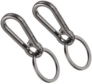 MECCANIXITY Metal Keychains Keyring Hook Clip Key Rings, Zinc Alloy Key Chain Holder Organizer for Men & Women Home Car Keys, (Black, Pack of 2) MECCANIXITY Metal Keychains Keyring Hook Clip Key Rings, Zinc Alloy Key Chain Holder Organizer for Men & Women Home Car Keys, (Black, Pack of 2)
