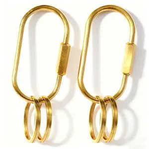 Elempony 2 Pack Brass Key Ring Set Gold Carabiner Clip with Screw Lock, Key Organizer with 4 Rings, Jewelry Charm Holder for Handbags, Keys & Accessories for Men and Women Elempony 2 Pack Brass Key Ring Set Gold Carabiner Clip with Screw Lock, Key Organizer with 4 Rings, Jewelry Charm Holder for Handbags, Keys & Accessories for Men and Women