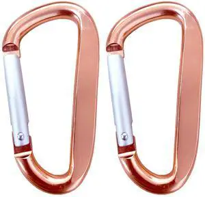 Cute Carabiner Clip, 3" Aluminum Alloy Caribeener D Ring, Spring Snap Hook for Keychain Clip(2pack Rose Gold) Cute Carabiner Clip, 3" Aluminum Alloy Caribeener D Ring, Spring Snap Hook for Keychain Clip(2pack Rose Gold)