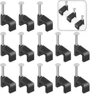 Black Cable Clips Nail in Cable Clip 100 Pcs 8mm Flat Black Ethernet Cable Wall Clips Cable Tacks Coax Clips Speaker Wire Clips Cable Nails for Cords Cat5/Cat5e/Cat6/Cat7 RJ45 Cord Clips Black Cable Clips Nail in Cable Clip 100 Pcs 8mm Flat Black Ethernet Cable Wall Clips Cable Tacks Coax Clips Speaker Wire Clips Cable Nails for Cords Cat5/Cat5e/Cat6/Cat7 RJ45 Cord Clips