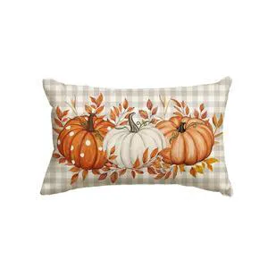 Fall Orange Pumpkin Plaid Throw Pillow Cover 12x20 Inch | Seasonal Autumn Thanksgiving Harvest Decoration for Sofa Couch Farmhouse Living Room Decor Fall Orange Pumpkin Plaid Throw Pillow Cover 12x20 Inch | Seasonal Autumn Thanksgiving Harvest Decoration for Sofa Couch Farmhouse Living Room Decor