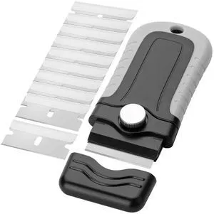Razor Blade Scraper, Grey, Locking Razor Scraper Set with 10 Extra Stainless Steel Blades, Window Scraper, Scraper Tool, Glass Scraper, Scraper Blades, Paint Scraper Blade Scraper for Cleaning Razor Blade Scraper, Grey, Locking Razor Scraper Set with 10 Extra Stainless Steel Blades, Window Scraper, Scraper Tool, Glass Scraper, Scraper Blades, Paint Scraper Blade Scraper for Cleaning