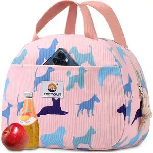 Lunch Bag Kids,Cute Lunch Box for Kids Boys Girls,Portable Mini Cooler Bag,Small Insulated LunchBox Reusable Corduroy Lunch Tote for School/Travel/Picnic/Work (Dog) Lunch Bag Kids,Cute Lunch Box for Kids Boys Girls,Portable Mini Cooler Bag,Small Insulated LunchBox Reusable Corduroy Lunch Tote for School/Travel/Picnic/Work (Dog)