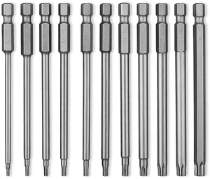 11PCS Security Torx Bit, 1/4 Inch Hex Shank S2 Steel Magnetic Tamper Proof Star Screwdriver Bit Set, S2 Torx Screwdriver Bits Sets (T6-T40) 11PCS Security Torx Bit, 1/4 Inch Hex Shank S2 Steel Magnetic Tamper Proof Star Screwdriver Bit Set, S2 Torx Screwdriver Bits Sets (T6-T40)