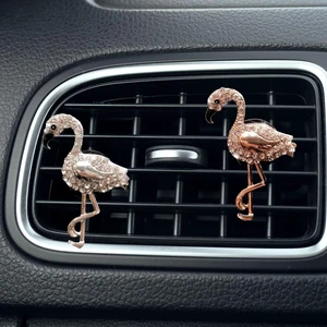 2PCS Bling Flamigo Car Air Vent Clip, Cute Car Accessory for Women | Crystal Rhinestone Auto Air Conditioning Outlet Clip, Adorable Animal Car Interior Decoration, Universal for Most Vehicles 2PCS Bling Flamigo Car Air Vent Clip, Cute Car Accessory for Women | Crystal Rhinestone Auto Air Conditioning Outlet Clip, Adorable Animal Car Interior Decoration, Universal for Most Vehicles
