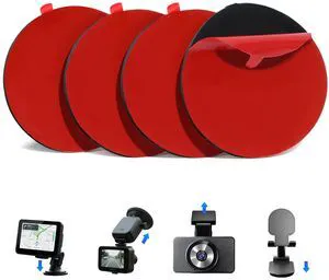 Pads, 4Pcs 248°F Heat Resistant Double Sided Tape, Windshield | 2.2" Round Black Adhesive Circles, Strong Mounting Grip for Dash Cam, Home Office Use for Socket Picture Frame & DIY Crafts Pads, 4Pcs 248°F Heat Resistant Double Sided Tape, Windshield | 2.2" Round Black Adhesive Circles, Strong Mounting Grip for Dash Cam, Home Office Use for Socket Picture Frame & DIY Crafts