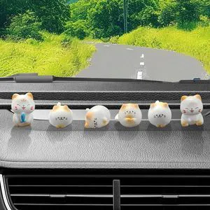 6PCS Cute Cats Car Dashboard Decorations, Mini Resin Cat Figurines Car Rear View Mirror Accessories, Center Console Decoration Vehicle Interior Ornament for Home Office Desk (Cat) 6PCS Cute Cats Car Dashboard Decorations, Mini Resin Cat Figurines Car Rear View Mirror Accessories, Center Console Decoration Vehicle Interior Ornament for Home Office Desk (Cat)