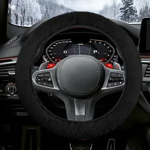 Fuzzy Car Steering Wheel Cover, Rabbit Fur Imitation Car Steering Wheel Protector, Elastic Fluffy Wheel Covers for Winter Warm, Universal Auto Decoration Accessories for Women Men (Black) Fuzzy Car Steering Wheel Cover, Rabbit Fur Imitation Car Steering Wheel Protector, Elastic Fluffy Wheel Covers for Winter Warm, Universal Auto Decoration Accessories for Women Men (Black)