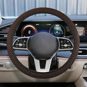 Elastic Stretch Steering Wheel Cover, Anti-Slip, 15inch, Coffee | Microfiber Odorless Breathable Ice Silk Car Steering Wheel Protector, Easy Carry, Warm in Winter & Cool in Summer Elastic Stretch Steering Wheel Cover, Anti-Slip, 15inch, Coffee | Microfiber Odorless Breathable Ice Silk Car Steering Wheel Protector, Easy Carry, Warm in Winter & Cool in Summer