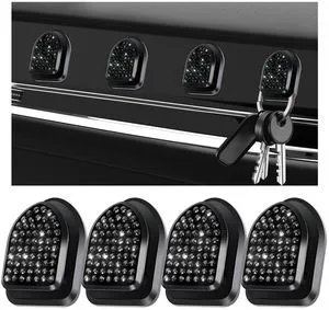 4 PCS Bling Car Mini Hooks, Sparkling Rhinestone Auto Back Seat Hanging Hook Interior Organizer, Multifunctional Crystal Vehicle Dashboard Hangers for Cable Hat Coat Key (Black) 4 PCS Bling Car Mini Hooks, Sparkling Rhinestone Auto Back Seat Hanging Hook Interior Organizer, Multifunctional Crystal Vehicle Dashboard Hangers for Cable Hat Coat Key (Black)