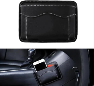 Car Seat Side Pocket Organizer, Small Car Storage Bag, Black | PU Leather Auto Door Console Seat Side Storage Bag, Reusable Adhesive, Vehicle Interior Accessories for Phones Keys Wallet Car Seat Side Pocket Organizer, Small Car Storage Bag, Black | PU Leather Auto Door Console Seat Side Storage Bag, Reusable Adhesive, Vehicle Interior Accessories for Phones Keys Wallet