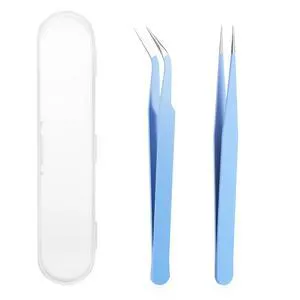 2 Pcs Sticker Tweezers, Craft Tweezers Scrapbooking Tools Precision Tweezer Blue Cute Crafting Tweezer for Stickers Lashes Electronics Scrapbooking (Blue) 2 Pcs Sticker Tweezers, Craft Tweezers Scrapbooking Tools Precision Tweezer Blue Cute Crafting Tweezer for Stickers Lashes Electronics Scrapbooking (Blue)