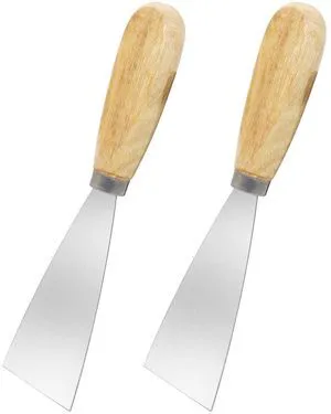 Putty Knife, 2 PCS 2 Inch Metal Scraper, wooden Handle Spackle Knives for Drywall, Decals, Wall paper, Patching, Painting, Taping, Scraping Coating Putty Knife, 2 PCS 2 Inch Metal Scraper, wooden Handle Spackle Knives for Drywall, Decals, Wall paper, Patching, Painting, Taping, Scraping Coating
