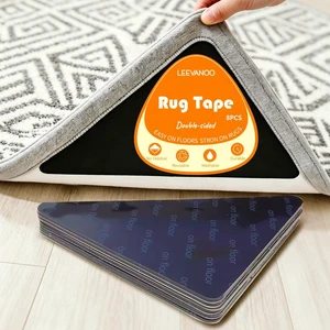8PCS Triangle Rug Tape, Non Slip Rug Pads Grippers for Hardwood Floors & Tiles, Reusable Double Sided Carpet Tape, Rug Corner Stickers Keep Rugs Flat & in Place 8PCS Triangle Rug Tape, Non Slip Rug Pads Grippers for Hardwood Floors & Tiles, Reusable Double Sided Carpet Tape, Rug Corner Stickers Keep Rugs Flat & in Place
