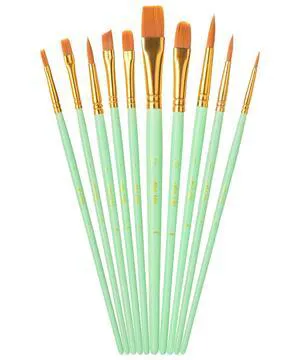 Acrylic Paint Brushes Set, 10 Pack, Round & Pointed Tip | Nylon Hair Artist Brushes for Watercolor, Oil, Rock, Face, Nail, Miniature, Canvas, Detailing, Drawing, Art Supplies Acrylic Paint Brushes Set, 10 Pack, Round & Pointed Tip | Nylon Hair Artist Brushes for Watercolor, Oil, Rock, Face, Nail, Miniature, Canvas, Detailing, Drawing, Art Supplies