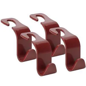 4 Pack Car Headrest Hooks - Universal Auto Hooks, Back Seat Hangers, Storage Organizer (Brown) 4 Pack Car Headrest Hooks - Universal Auto Hooks, Back Seat Hangers, Storage Organizer (Brown)