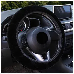 Fuzzy Car Steering Wheel Cover, Anti-Slip Soft Plush Steering Wheel Protector, 15 Inch Elastic Wheel Covers, Universal Vehicle Interior Winter Warm Accessories for Men Women (Black) Fuzzy Car Steering Wheel Cover, Anti-Slip Soft Plush Steering Wheel Protector, 15 Inch Elastic Wheel Covers, Universal Vehicle Interior Winter Warm Accessories for Men Women (Black)