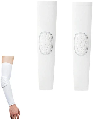 Honeycomb Padded Elbow Sleeve,Single Layer Cushioned Compression Arm Sleeve,Non Slip Breathable Sports Elbow Support for Basketball Football Volleyball Tennis Cycling Golf(White S) 1 pair Honeycomb Padded Elbow Sleeve,Single Layer Cushioned Compression Arm Sleeve,Non Slip Breathable Sports Elbow Support for Basketball Football Volleyball Tennis Cycling Golf(White S) 1 pair