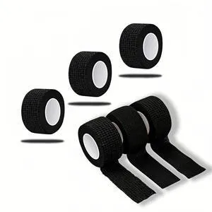 Self Adhesive Bandage Wrap, Black, 1 Inch x 5 Yards, 6 Pack, No Residue, Flexible Cohesive Tape for Sports, Wrist, Ankle, Finger, Tattoo Grip Self Adhesive Bandage Wrap, Black, 1 Inch x 5 Yards, 6 Pack, No Residue, Flexible Cohesive Tape for Sports, Wrist, Ankle, Finger, Tattoo Grip
