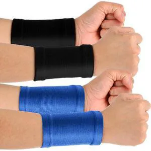 Wrist Compression Sleeve,2 Pairs Wrist Brace Hand Band Black + Blue | Spandex, Soft, Elastic, Sport Support Wraps, Arthritis Pain Relief, for Men Women, Work Gym, Typing Golf Volleyball Wrist Compression Sleeve,2 Pairs Wrist Brace Hand Band Black + Blue | Spandex, Soft, Elastic, Sport Support Wraps, Arthritis Pain Relief, for Men Women, Work Gym, Typing Golf Volleyball