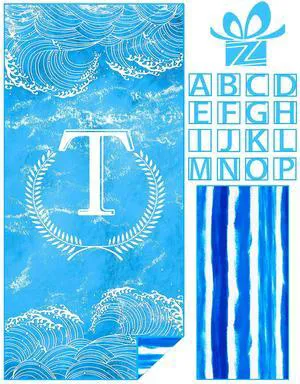 Personalized Monogrammed Thin Beach Towel Sand Free Quick Dry Super Absorbent Customized Initial Letter Lightweight Oversized Pool Swim Microfiber Towels T Gifts for Women Personalized Monogrammed Thin Beach Towel Sand Free Quick Dry Super Absorbent Customized Initial Letter Lightweight Oversized Pool Swim Microfiber Towels T Gifts for Women