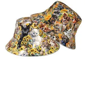 Cat Bucket Hat Packable Reversible Cap with Dog for Womens Gifts | Dogs Bucket Hat for Women Packable Reversible Summer Hats Fisherman Cap with Cats on it Outdoor Travel Beach Cap Cat Bucket Hat Packable Reversible Cap with Dog for Womens Gifts | Dogs Bucket Hat for Women Packable Reversible Summer Hats Fisherman Cap with Cats on it Outdoor Travel Beach Cap