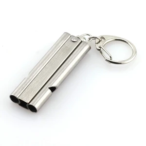 1 Piece Double Tube Whistle Stainless Steel High Frequency High Decibel Outdoor Survival Whistle for Life-Saving Emergency Sports Judgment 1 Piece Double Tube Whistle Stainless Steel High Frequency High Decibel Outdoor Survival Whistle for Life-Saving Emergency Sports Judgment