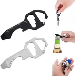Keychain Bottle Opener Multi Tool, 2 Pcs 6-in-1 Keychain Pocket Tool for Bottle Opener, Screwdriver, Ruler, Wrench, Bit Driver, File Perfect Gifts for Boyfriends Husband Father Keychain Bottle Opener Multi Tool, 2 Pcs 6-in-1 Keychain Pocket Tool for Bottle Opener, Screwdriver, Ruler, Wrench, Bit Driver, File Perfect Gifts for Boyfriends Husband Father