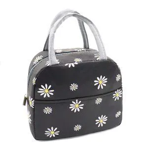 Insulated Lunch Bag Women, Reusable Cute Tote Lunch Box Black/White | for Adult & Men, Black with White Daisy, Leakproof Cooler Cute Lunch Box for Work, Picnic, Travel, School, Office, Adult Insulated Lunch Bag Women, Reusable Cute Tote Lunch Box Black/White | for Adult & Men, Black with White Daisy, Leakproof Cooler Cute Lunch Box for Work, Picnic, Travel, School, Office, Adult