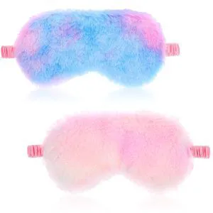 2pcs Toddler Sleep Mask, Kids Sleep Masks Girls, Comfortable Plush Blindfold Satin Back Rainbow Faux Fur Sleeping Masks for Kids Women Men Travel Nap,Colorful 2pcs Toddler Sleep Mask, Kids Sleep Masks Girls, Comfortable Plush Blindfold Satin Back Rainbow Faux Fur Sleeping Masks for Kids Women Men Travel Nap,Colorful
