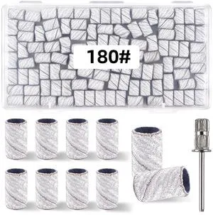 100 Pcs (180 Grit White)Sanding Bands Nail Drill Bit with 0.31in diameter,Nail Drill Bits Extreme Fine Grit Sanding Band,Sanding Belt Upgrade Mandrel Bits,Professional Nail Drill Bit for Acrylic Nails 100 Pcs (180 Grit White)Sanding Bands Nail Drill Bit with 0.31in diameter,Nail Drill Bits Extreme Fine Grit Sanding Band,Sanding Belt Upgrade Mandrel Bits,Professional Nail Drill Bit for Acrylic Nails