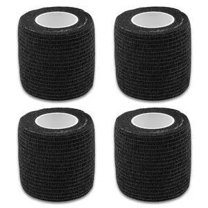 Self-Adherent Grip Tape Wrap - Lyuxzad 4 Pack Cohesive Bandage Wrap 2" x 5 Yards Machine Wrap Cover Elastic Bandage Rolls Self Adhesive Tape Strong Sports Tape Black Bandage Rolls Athletic Tape Self-Adherent Grip Tape Wrap - Lyuxzad 4 Pack Cohesive Bandage Wrap 2" x 5 Yards Machine Wrap Cover Elastic Bandage Rolls Self Adhesive Tape Strong Sports Tape Black Bandage Rolls Athletic Tape