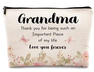 Pink Floral Grandma Makeup Bag, Best Grandma Gifts for Mother's Day, Grandmother Gift for Birthday from Grandson Granddaughter Cosmetic Bags Zipper Pouch Travel Organizer Toiletry Bag Pink Floral Grandma Makeup Bag, Best Grandma Gifts for Mother's Day, Grandmother Gift for Birthday from Grandson Granddaughter Cosmetic Bags Zipper Pouch Travel Organizer Toiletry Bag