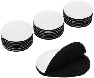 20 Pcs Self Sticky Adhesive Dots, Round Hook and Loop Fastener, Referee Patch Fasteners, Black Double Sided Tape for Home Office DIY Wall Carpet Gripper Tool 20 Pcs Self Sticky Adhesive Dots, Round Hook and Loop Fastener, Referee Patch Fasteners, Black Double Sided Tape for Home Office DIY Wall Carpet Gripper Tool