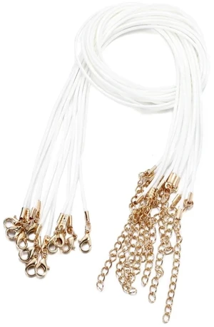 Leather Necklace Cord with Clasps 100pcs 1.5mm Handmade Leather with Lobster Clasp String Cord Adjustable Braided Rope for DIY Necklaces Pendant Charms Findings(White) Leather Necklace Cord with Clasps 100pcs 1.5mm Handmade Leather with Lobster Clasp String Cord Adjustable Braided Rope for DIY Necklaces Pendant Charms Findings(White)