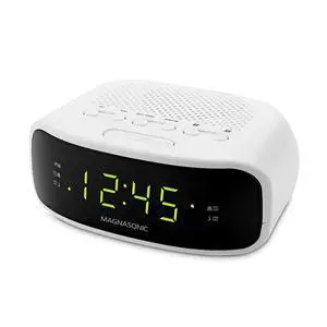 Digital AM/FM Clock Radio with Battery Backup, Dual Alarm, Sleep & Snooze Functions, Display Dimming Option,White (EAAC201) Digital AM/FM Clock Radio with Battery Backup, Dual Alarm, Sleep & Snooze Functions, Display Dimming Option,White (EAAC201)