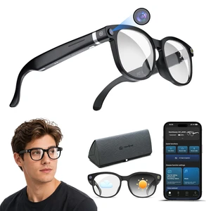 AI Smart Glasses with Camera, Bluetooth Glasses with HD Photo & Video Recording, EIS Anti-Shake, AI Translation & Object Recognition, Open-Ear Audio, Photochromic Lenses for Travel & Vlog AI Smart Glasses with Camera, Bluetooth Glasses with HD Photo & Video Recording, EIS Anti-Shake, AI Translation & Object Recognition, Open-Ear Audio, Photochromic Lenses for Travel & Vlog