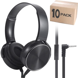 Bulk Headphones with Microphone 10 Pack for Classroom KidsWholesale Heavy Duty Wire Headsets with Mic Class Set for School Students Teen Children (10 Black) Bulk Headphones with Microphone 10 Pack for Classroom KidsWholesale Heavy Duty Wire Headsets with Mic Class Set for School Students Teen Children (10 Black)