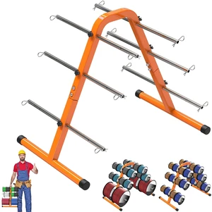 Portable Wire Spool Rack, Cable Dispenser with 6 Adjustable Rods Heavy-Duty Spool Rack Holder for Efficient Storage & Dispensing, 8" Max Capacity, Orange Portable Wire Spool Rack, Cable Dispenser with 6 Adjustable Rods Heavy-Duty Spool Rack Holder for Efficient Storage & Dispensing, 8" Max Capacity, Orange